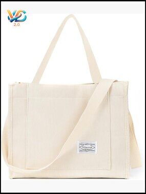 Corduroy Tote Bag Crossbody Hobo Women Travel Work Handbag Everyday